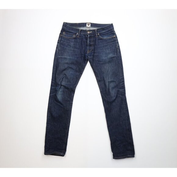 Tellason Mens 30x34 White Oak Cone Selvedge Denim Gustave Slim Tapered Jeans USA - Picture 1 of 16